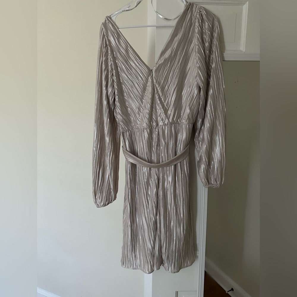Guess Metallic Long Sleeve Dress